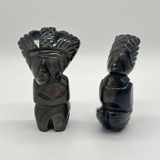 Geschnitzte Aztekische Figur Obsidian Maya Riki Mexiko Totem Asiatika vintage