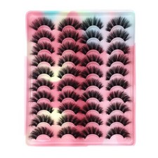 20 Paar 3D Echthaar Wimpern 100% Mink Lashes Fake False Faux Eyelashes HL04