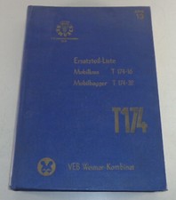 Teilekatalog Ersatzteilliste Bagger T 174-32 / Kran T 174-16 Weimar Stand 1971