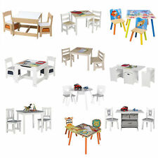 Kindersitzgruppe Kindertisch mit 2 Kinderstuhl MDF Holz Sitzgruppe Kinderzimmer