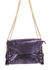 Tasche Leder schwarz grau