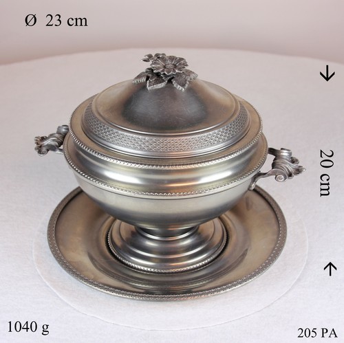 Zinnschale mit deckel - mit,