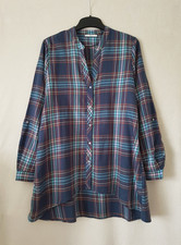 EDC ESPRIT Langarm Turn-Up Bluse DE S 36 Hemd Blau kariert Freizeit NEU ETIKETT