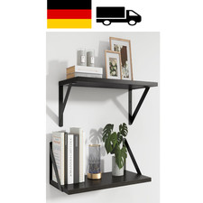 Schwarz Regal Wand, Tief 20 cm, Breit 40 cm Wandregal, Schweberegal 2er Set m...