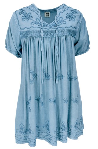 Bestickte indische boho bluse - bestickte,