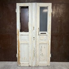 Alte Tür Zweiflügler Eingangstür Jugendstil Lichtausschnitt H234 B126 S4 cm