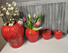 Keramik Erdbeer Vase