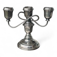 Dreiflammiger Kerzenhalter versilbert (Silber auf Kupfer) England Vintage 17 cm