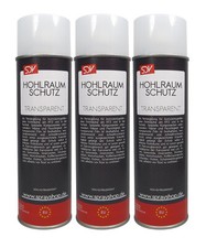 3x Hohlraumschutz und Konservierungsspray 500ml transparent Hohlraum Wachs Spray
