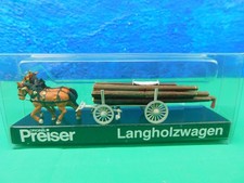 D13 Preiser H0 Figuren Set 465 Pferdegespann Langholzwagen OVP TOP
