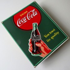 COCA COLA = Altes Emailschild