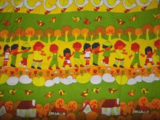 spielende Kinder Bettwäsche Stoff 70er fabric 70s vintage bedding Graziela farm