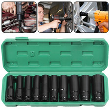 STECKSCHLÜSSELSATZ 1/2 ZOLL 10-24 mm STECKNÜSSE NUSS SET SECHSKANT LANG NÜSSE DE