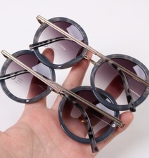 2 Stk. Damen Sonnenbrille Brille rund Rahmen UV 400 Schutz Retro Vintage