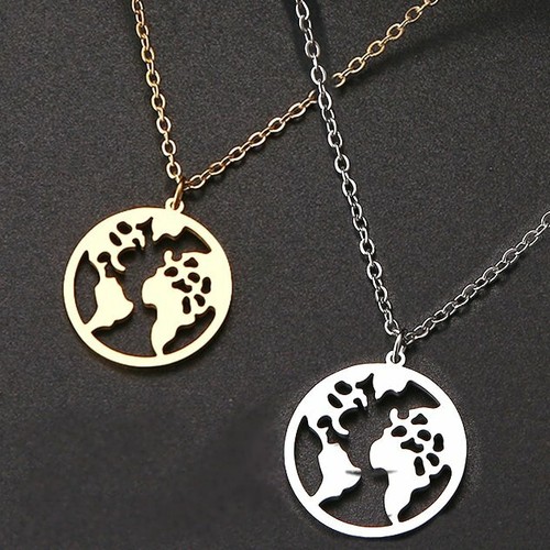 Edelstahl kette welt weltkarte - kette,
