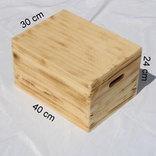Holzbox Kiefer Holzkiste Allzweckkiste Kiste Aufbewahrung mit Deckel 40x30x24cm