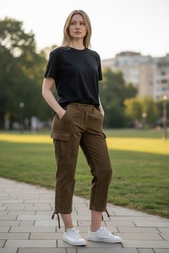 Braune echte wildleder cropped - braune,