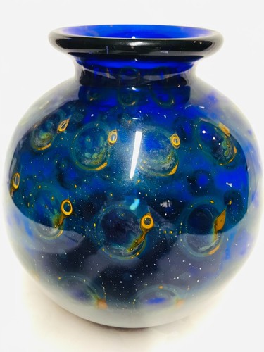 Eisch blaue glasvase - eisch,,