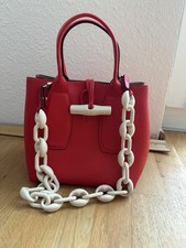 LONGCHAMP ROSEAU CROCO TOP HANDLE BAG -rot