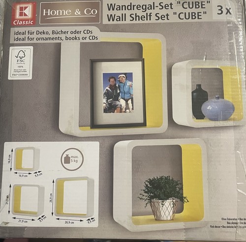 Wandregal set cube teilung - set, 3