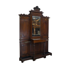 Garderobe Flurgarderobe Wandgarderobe Antik um 1880 aus Eiche B: 168 cm -11589-