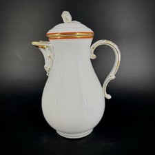 Tolle Porzellan Kaffeekanne 1. Wahl Meissen im Dekor Koralle mit Goldrand