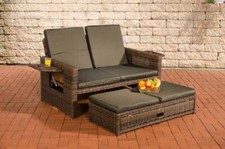 Polyrattan 2er Lounge Sofa braun/anthrazit Gartensofa Couch Outdoor Sonnenliege