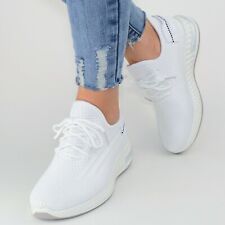 Damen Schuhe Sneaker Weiss Low Turnschuhe Sportschuhe Ballerina Freizeitschuhe