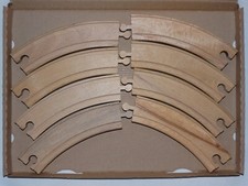 70er/80er Jahre Holzeisenbahn 8 Schienen, Bahnsteig &Häuser Brio Eichhorn Heros