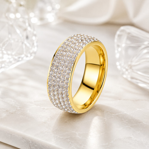 Edelstahl ring gold - edelstahl, silber
