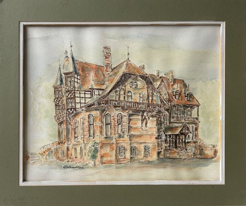 Aquarell 2000 jagdschloss - aquarell,