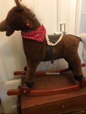 Vintage Schaukelpferd Pferd auf Rollen Wiehert Nostalgie Braun Klassiker Rot