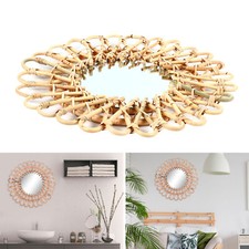 Runder wandspiegel aus rattan - wandspiegel,