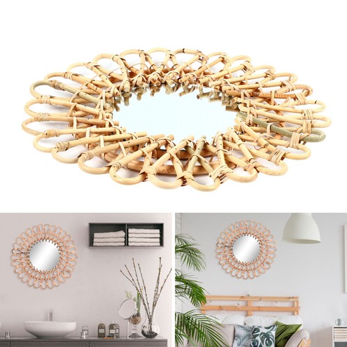 Runder wandspiegel aus - wandspiegel, rattan