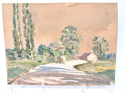 Gemälde aquarell ländlich - *,