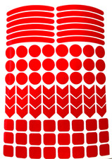 Reflektierende Aufkleber SET selbstklebend Reflexfolie Reflektorfolie rot