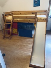 Hochbett 1x2m Höhe 1,20 1KINDERZIMMER Kinderzimmer Set  mit Nachttisch Höhe 1,05