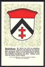 Ansichtskarte Hüttikon, Wappen mit schwarzen Sparren 