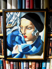 TAMARA DE LEMPICKA "DER BLAUE SCHAL"  Art Deco
