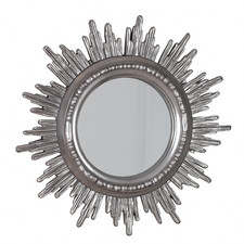 Barockspiegel XXL Sonnenspiegel Silber Spiegel Sonne Antik Wandspiegel 80cm