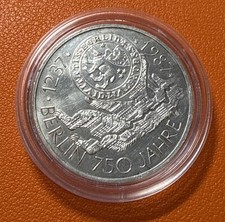 Münze 10 DM BRD 750 Jahre Berlin 1987 625er Silber 15,5g Prägestätte: J