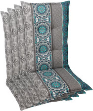 GO-DE Hochlehner Auflage Sitz Auflage 4-er Set blau 50x120x7cm