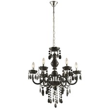 LUXUS KRONLEUCHTER DECKENLEUCHTE HÄNGELAMPE SCHWARZ KRISTALLE 6-FLAMMIG 61847614