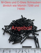 NEU 100 St. GLEISSCHRAUBEN für MÄRKLIN M / C GLEIS ähnlich wie 7299, 16mm ...