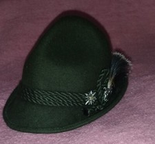 Allgäuer Lodenhut - Dreispitz - mit Gamsbart und Edelweißanstecker Gr 56