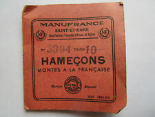 Antike Angelhaken / Hamecons Manufrance Saint Etienne um 1900 in original Heft