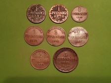 Sachsen - Meiningen-Altenburg 8 Münzen 1772 - 1869 Konvolut 1 Pf. - 5 Pf., gebr.