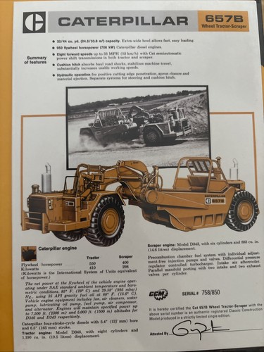 Ccm cat 657b wheel tractor - ccm,