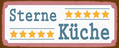 Blechschild 27x10 fünf - fünf, sterne