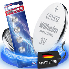 4 x CR1632 WILHELM Lithium Knopfzelle 3V 140 mAh ø16 x 3,2 mm Batterie DL1632